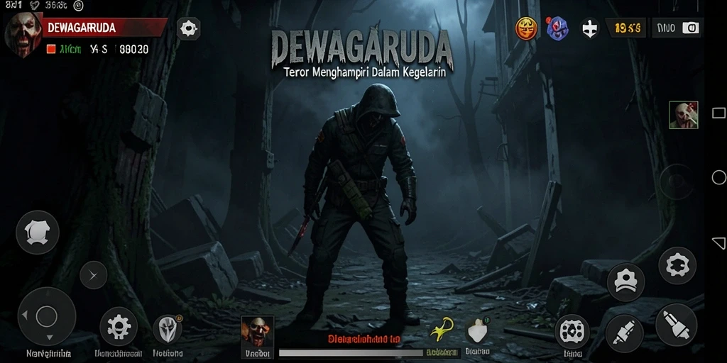 Gameplay DEWAGARUDA menampilkan suasana Horror yang mencekam dan menegangkan.