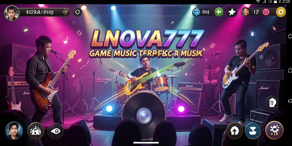Tampilan gameplay LNOVA777 yang menarik dengan elemen musik yang interaktif.