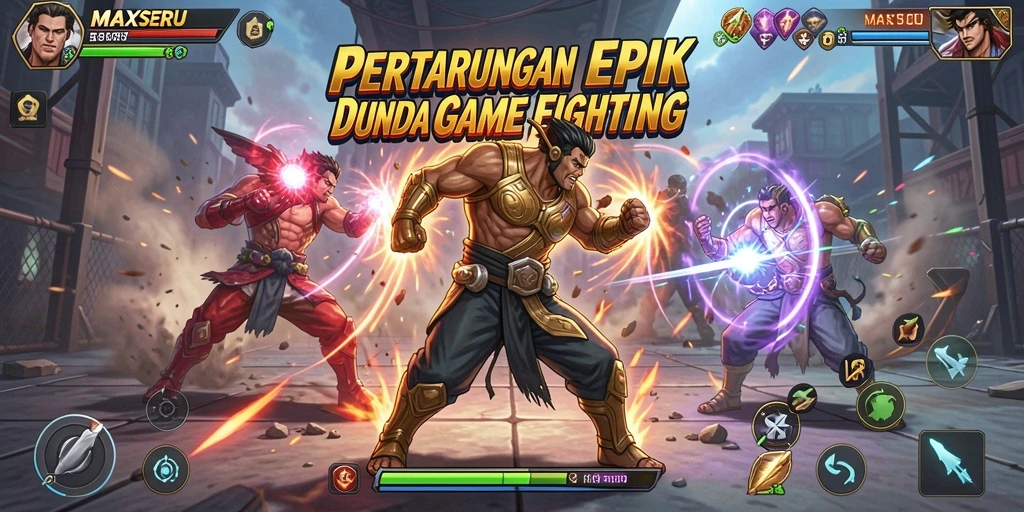 Tampilkan gameplay MAXSERU dengan pertarungan yang mendebarkan.