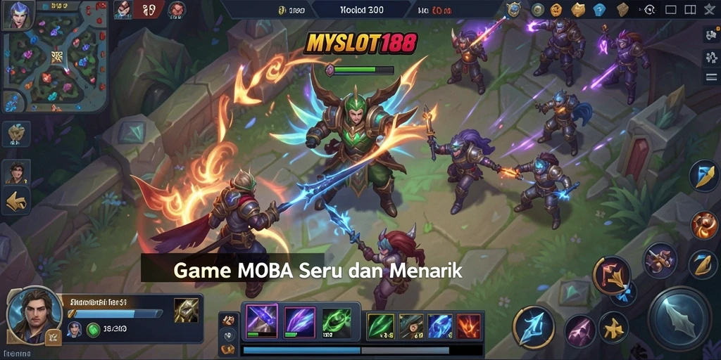 Gameplay seru MYSLOT188 dalam aksi pertempuran MOBA.