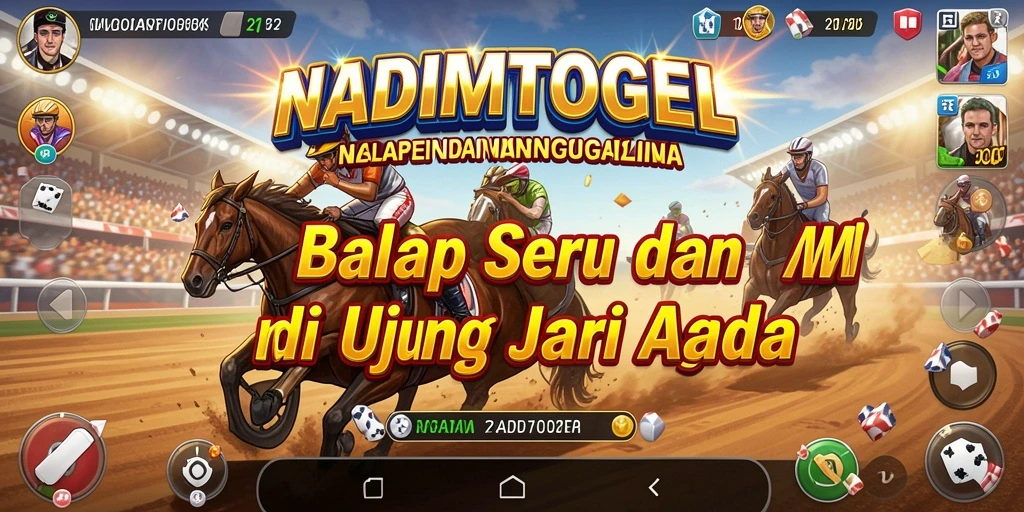 Tampilan gameplay NADIMTOGEL yang seru dan mendebarkan saat balapan.
